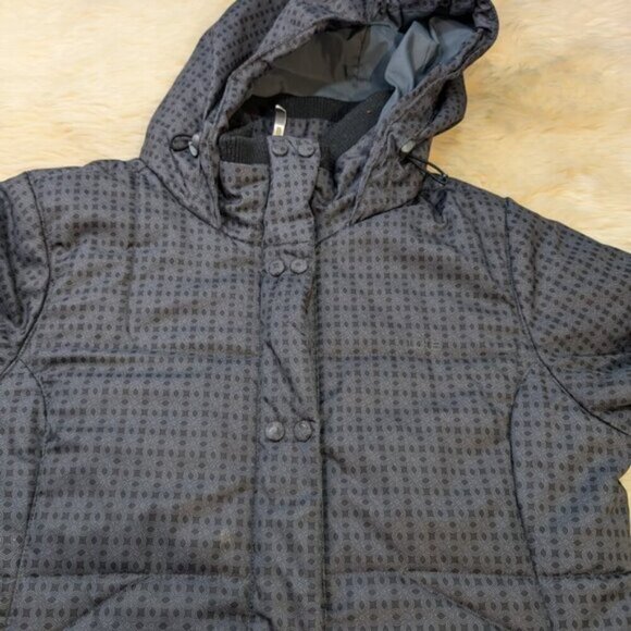 Lole Primaloft Grey Geometric Patterned Long Winter Jacket Women Size Medium - Picture 8 of 13